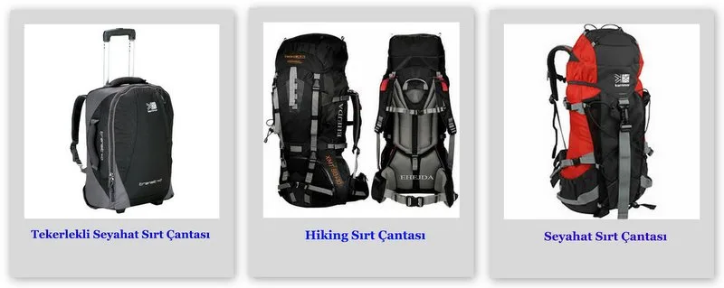 Sirtcantasi-Cesitleri