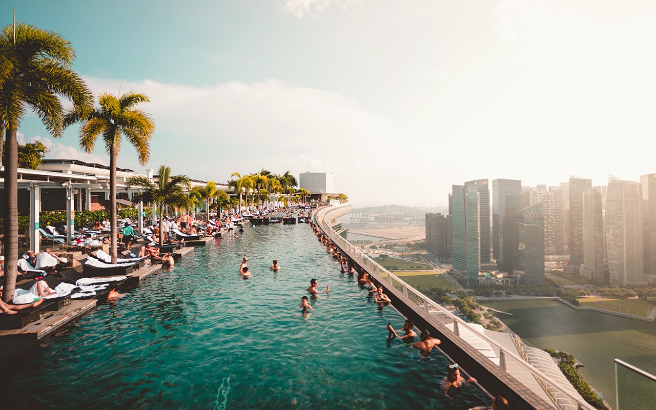 Marina Bay Sands Hotel Sonsuzluk Havuzu Singapur