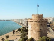 Selanik sahil şeridi ve Beyaz Kule manzarası